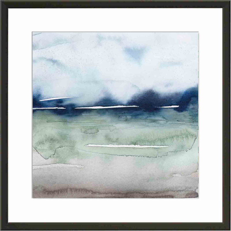 «Uplands II» par Grace Popp - peinture encadrée, Noir, H 12 po x l 12 po