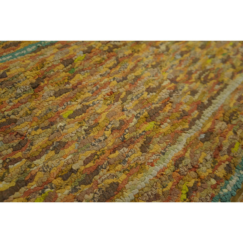 Petit tapis antique en laine crocheté antique des années 1920
