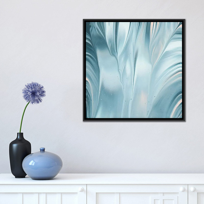 «Flowing Water III», reproduction sur toile tendue, H 26 po x l 26 po x P 1,5 po, Toile avec cadre noir, Pas de tapis