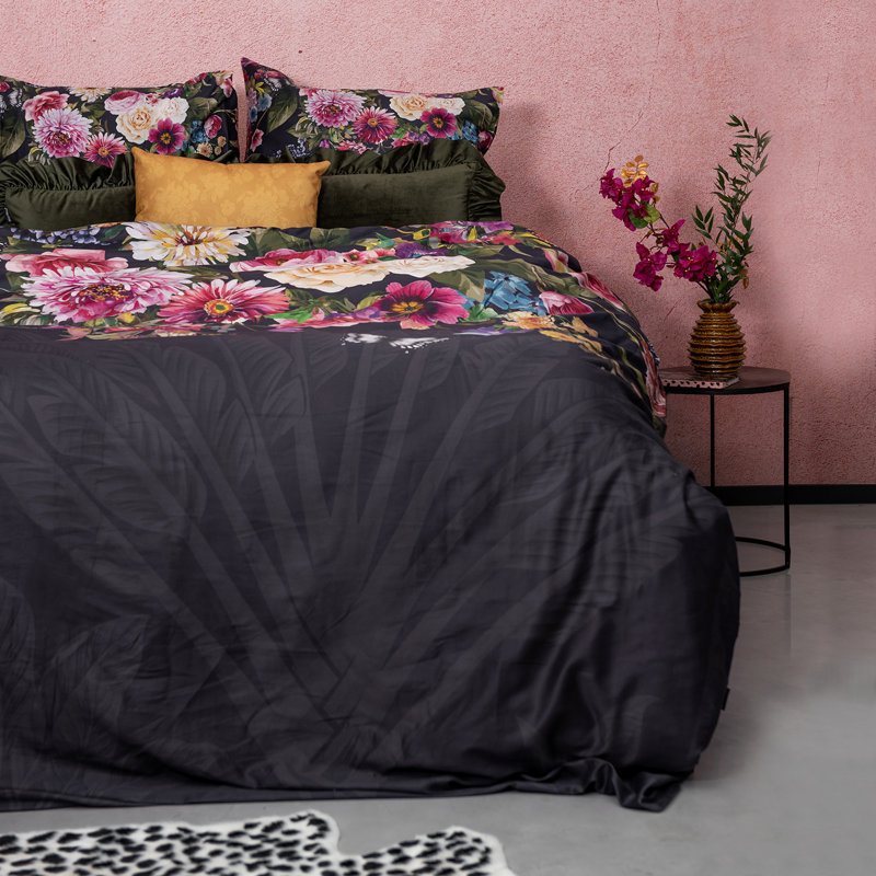 Black Satin 200 TC, 155 x 220 cm  - 1 Pillowcase (80 x80 cm)