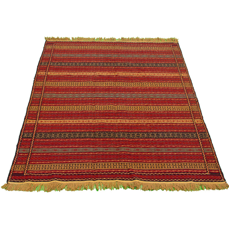 Tapis orange/jaune en laine fabriqué à la main kilim Witcher