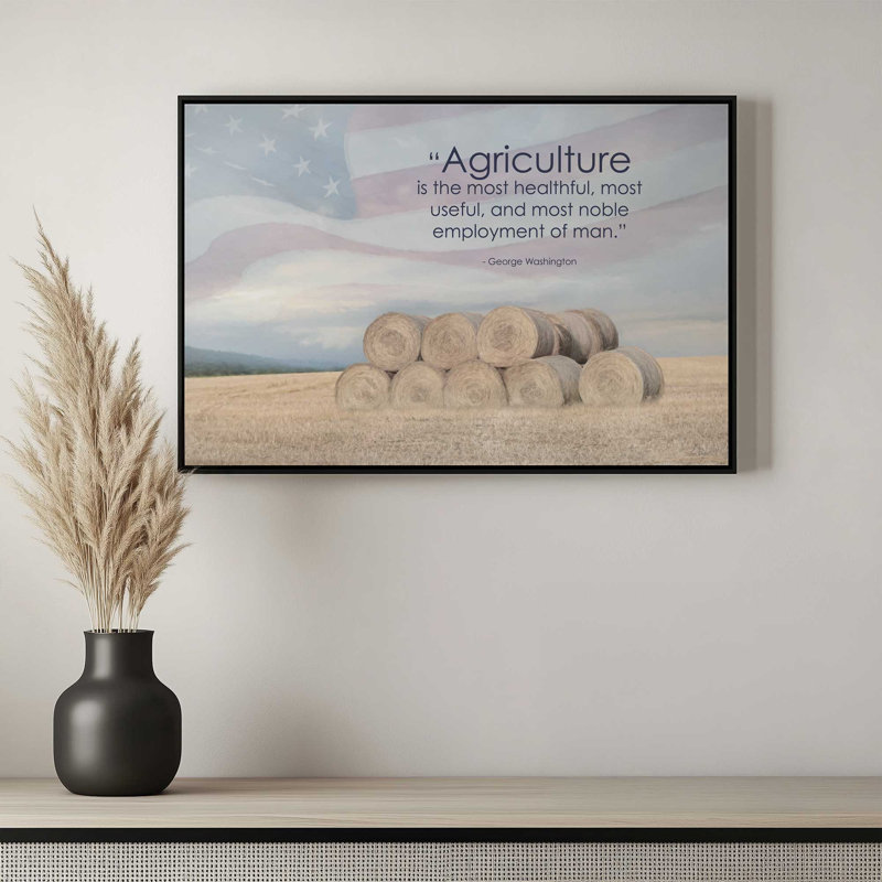 "L'agriculteur" par Lori Deiter, Framed Canvas, Black, 48 W x 32 H