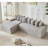 Oversize Cloud Sectional Couch, L-Shape Sofa, Convertible Floor Sleeper Sofa Bed, No Assembly, Eight pillows, 3-in-1, Side Pocket,(Left Facing Sofa), 4 Seat, Corduroy-526788441