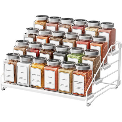 4 Tier Spice Rack Organizer for Cabinet Kitchen Countertop Seasoning Organizer