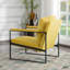 Fauteuil d'appoint avec structure en métal, fauteuil d'appoint rembourré moderne avec mousse haute densité, assemblage facile et emballage compressé pour le salon et la chambre à coucher-2134427985