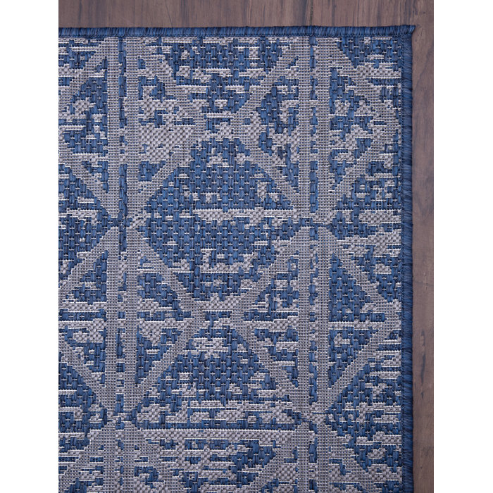 17 Stories Edgefield Geometric Indoor/Outdoor Rug & Reviews | Wayfair