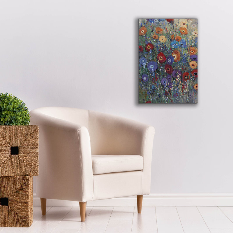 «Flower Patch I» par Tim O'toole, art mural sur toile, H 26 po x l 18 po x P 0,75 po