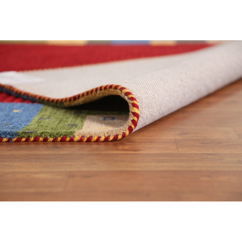 Red Wool Gabbeh Indian Area Rug 5x8