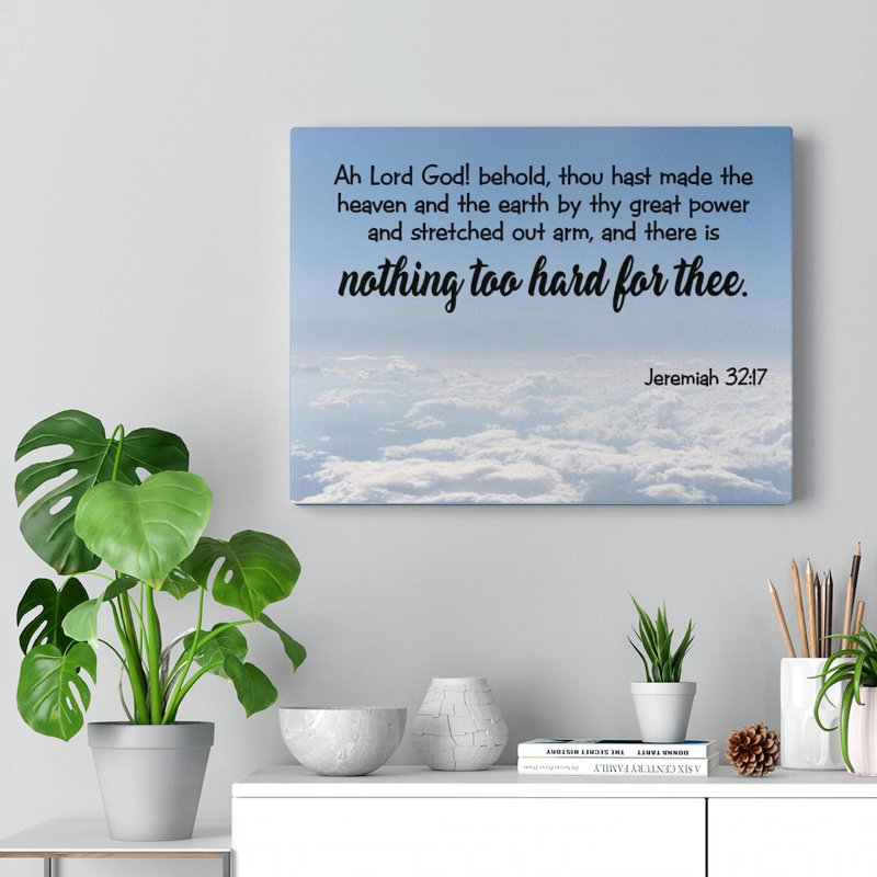Rien de trop dur pour Dieu Jeremiah 32:17, décoration murale chrétienne, H 18 po x l 24 po x P 1,25 po