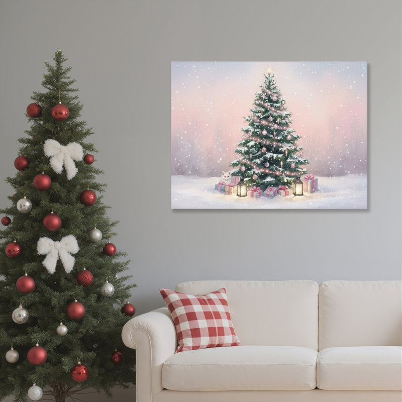 «Tree Snow», peinture sur toile, H 12 po x l 18 po