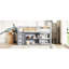 Lit mezzanine simple protégé avec armoires et bureau, gris-1179641392