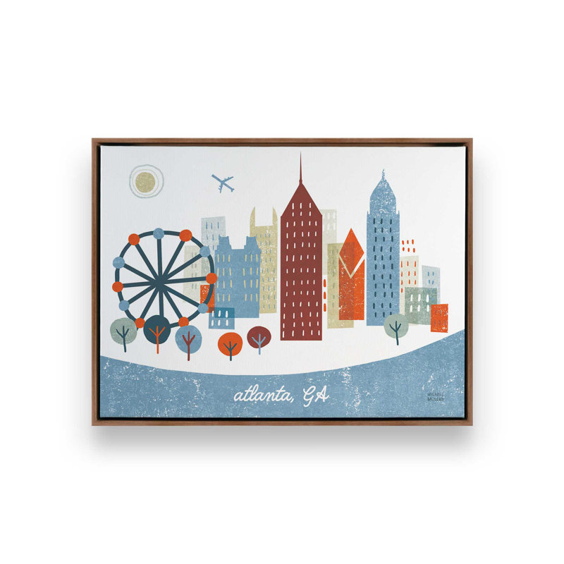 «Atlanta» par Michael Mullan, reproduction d'art, H 12 po x l 16 po, Framed Print without Mat, Brun