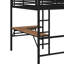 Lit mezzanine simple en métal avec 2 bureaux intégrés
