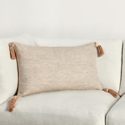 Cherry Tassels Linen Throw Pillow