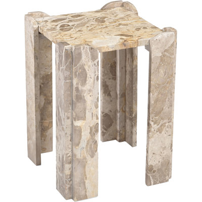 Table de bout / d'appoint en marbre véritable beige Abe