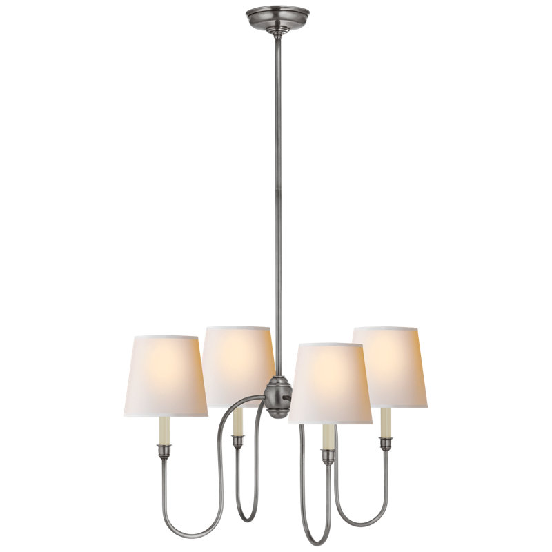 Vendome 4 - Light Chandelier, Antique Silver, White