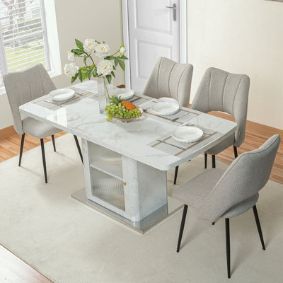 Dining Table with Storage Cabinet