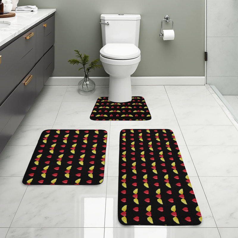  Ensemble de tapis de salle de bain à imprimé Wings 3 pièces Wings
