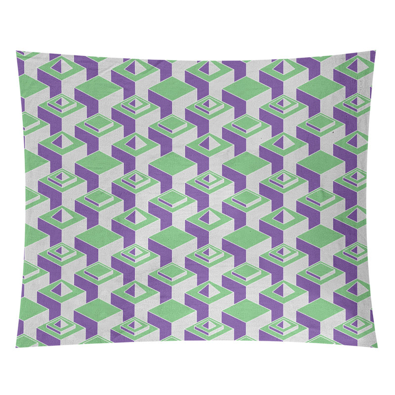 Tapisserie, H 88 po x l 104 po, Vert/mauve