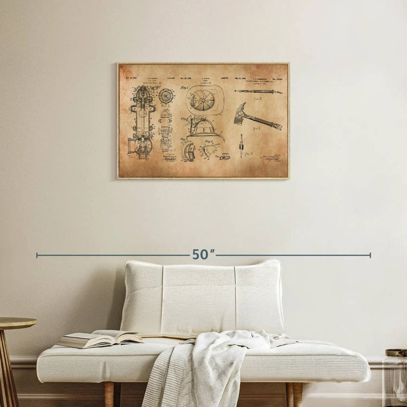 Brevet d'équipement de pompier, Cadre flottant en bois naturel, 31 po x 21 po