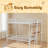 Full Size Bunk Bed With LED Light And Charging Socket-1233025224
