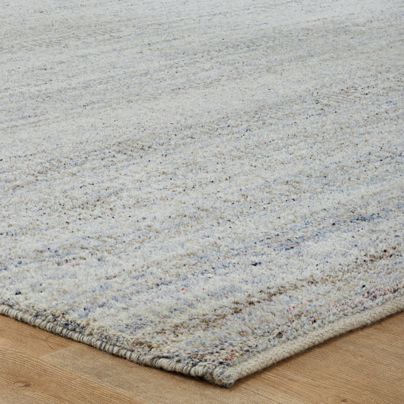 Nomad Haven Wool Hand Knotted Area Rug in Misty Sky, 9' x 12'