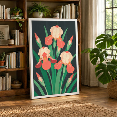 Iris Blooms Botanical - Wrapped Canvas