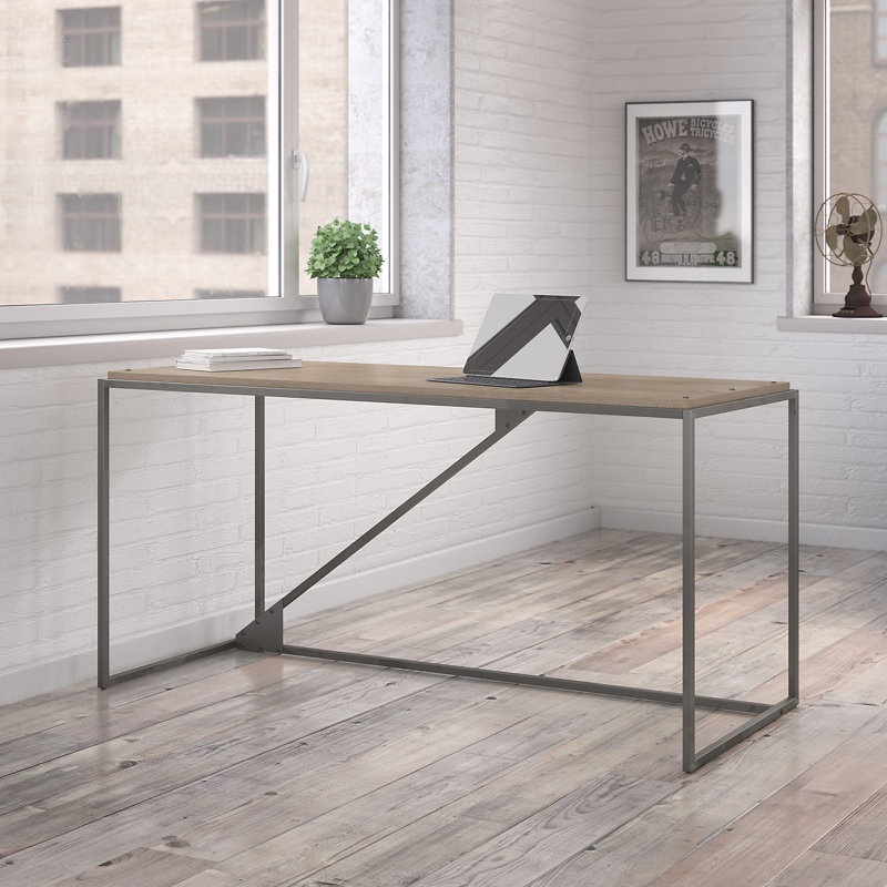 Bureau d'écriture Ovia, H 30 po x l 61,4 po x P 25,1 po, Gris restauré