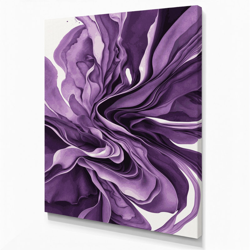"Watercolor Abstract 44", art mural sur toile mauve, H 11 po x l 14 po