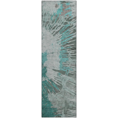 Premium Machine Washable Cerrito Teal Rug
