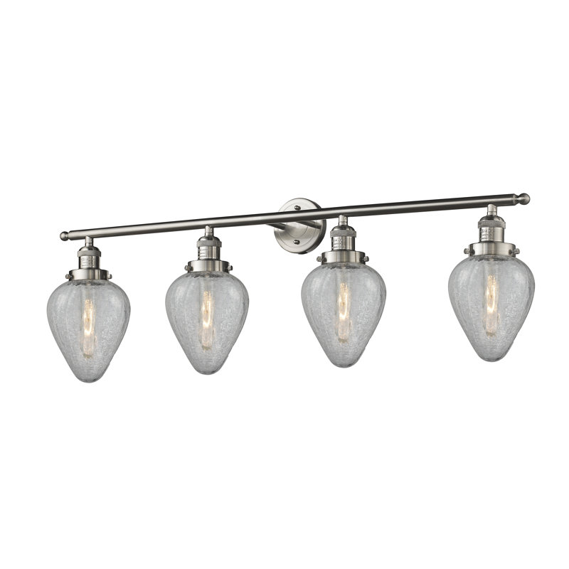 4 - Light Dimmable Vanity Light, Brushed Satin Nickel