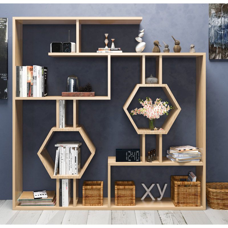 Bibliothèque géométrique H 52,7 "x l 52,7" Swenson, Chêne