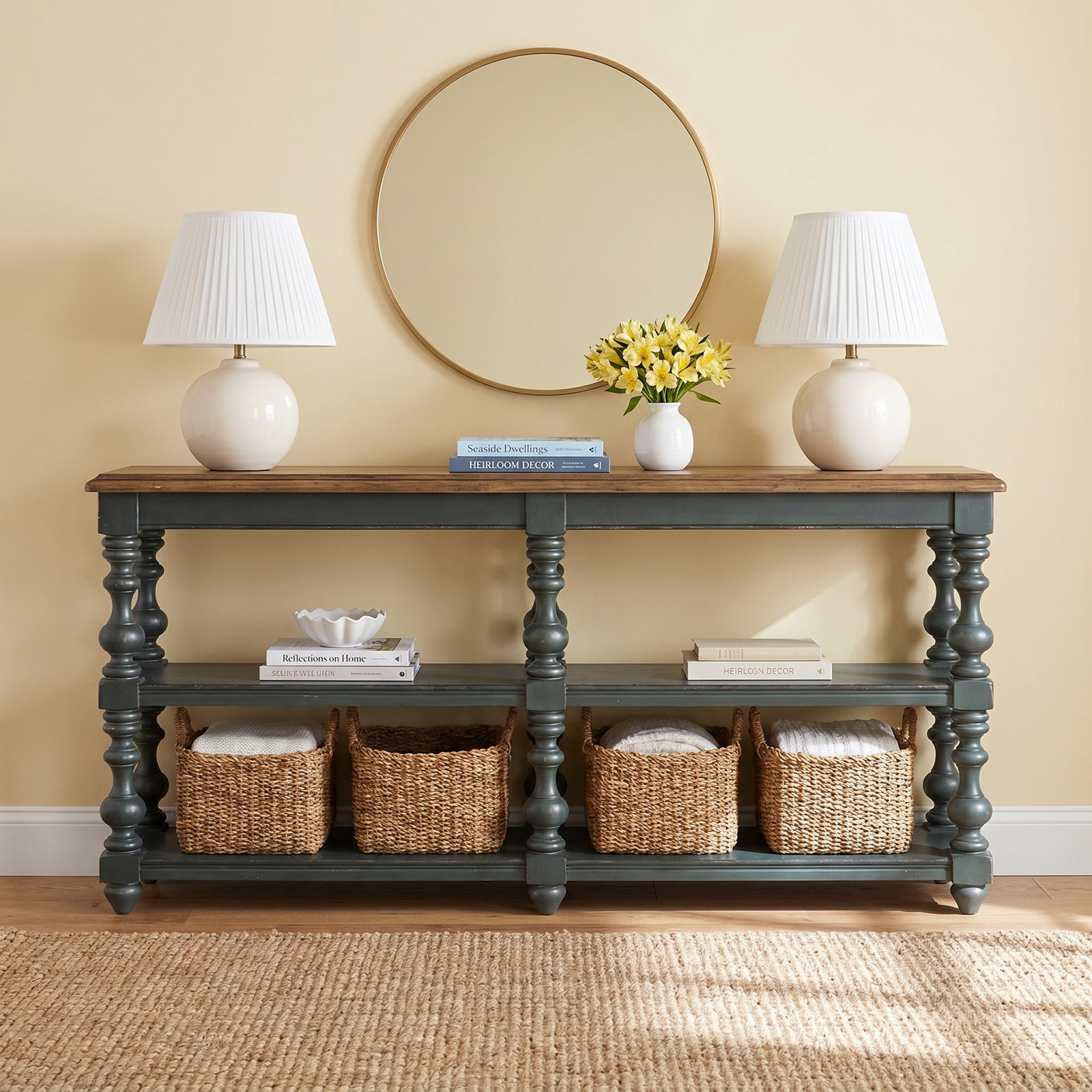 Country Living 72" Console Table, Black