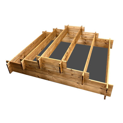 Tierra Garden Tiered Five Section Raised Bed 55"Lx44.5"Wx14.6"H Pettibone Collection 