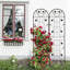 Ensemble de 2 treillis de jardin en métal, support antirouille 86,7 "x 19,7" pour plantes grimpantes et fleurs d'extérieur, noir