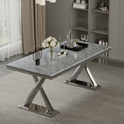 Lizelle 72" Silver Dining Table