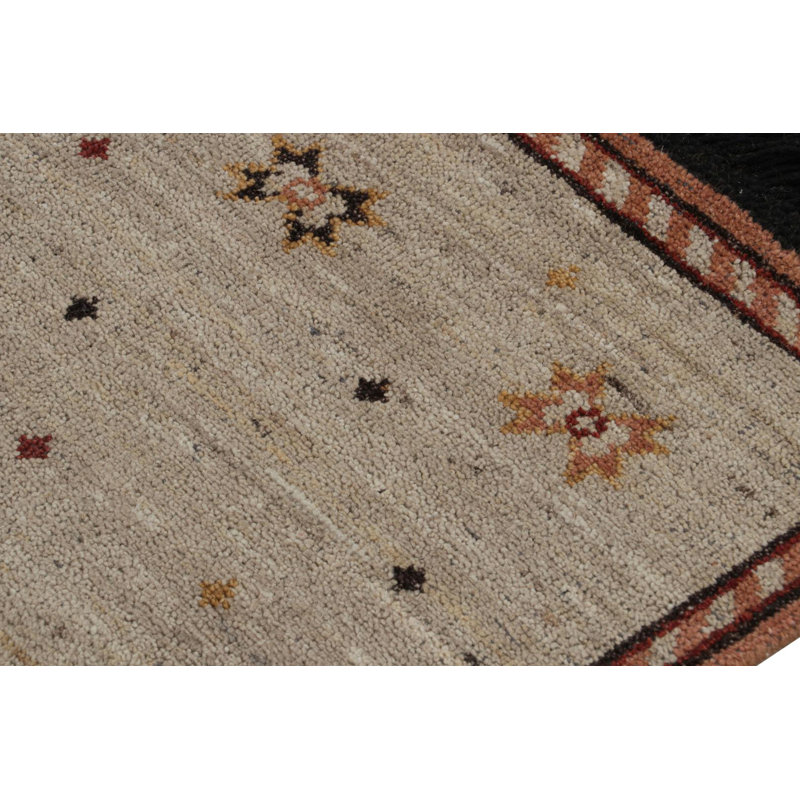 Rug & Kilim’S Mihrab Style Rug In Beige With Geometric Patterns, Rectangle 8' x 10'