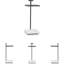 Table d'appoint moderne avec plateau en verre noir et blanc