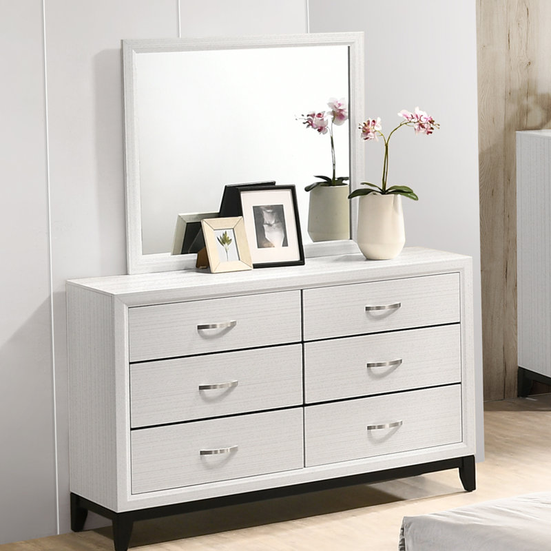 Commode double 6 tiroirs avec miroir Burrigan