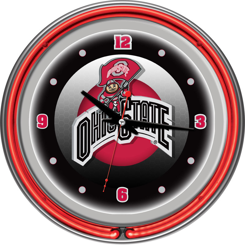 Horloge murale 14 "NCAA, Université de l'état de l'Ohio - Rushing Brutus