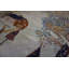 Tapis ivoire antique en coton antique
