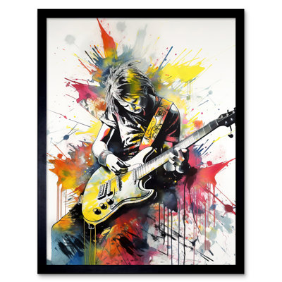 Lelouch Guitarist Playing Electric Guitar Music Solo 1 Piece Single Picture Frame Wall Art