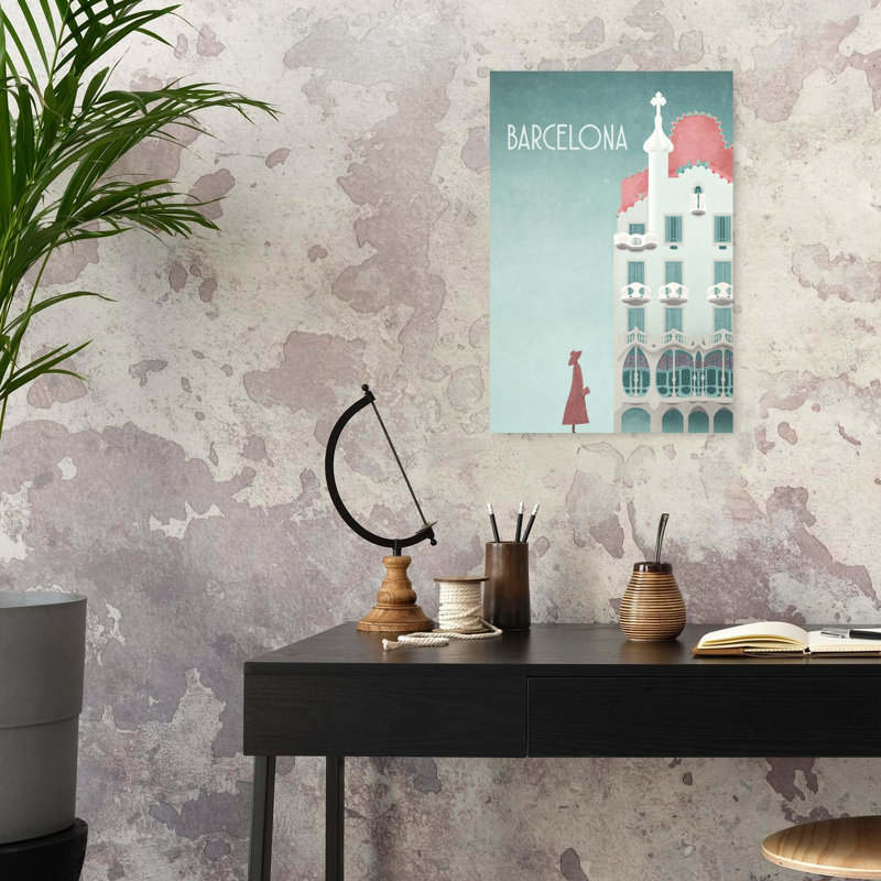 Barcelona - Casa Batllo Dreamy Abstract Contemporary Architecture City Wall Art Print by Emel Tunaboylu - Wrapped Canvas Print