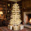 Sapin de Noël artificiel pré-illuminé de 1,80 m avec 420 lumières DEL blanc chaud, 623 branches en PE, support en métal et branches articulées.