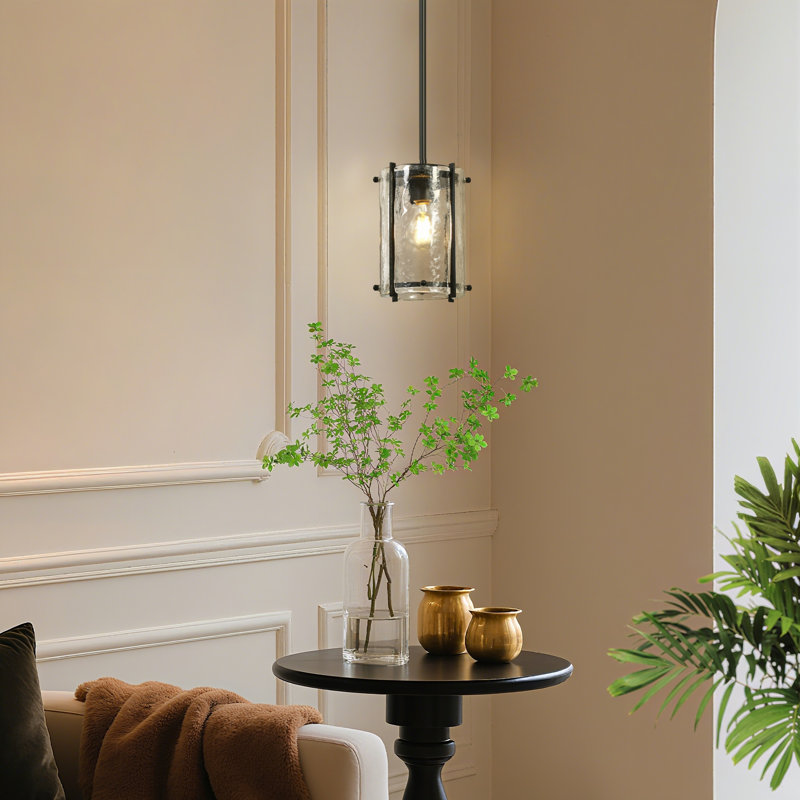1-Light Small Pendant with Clear Glass Panels