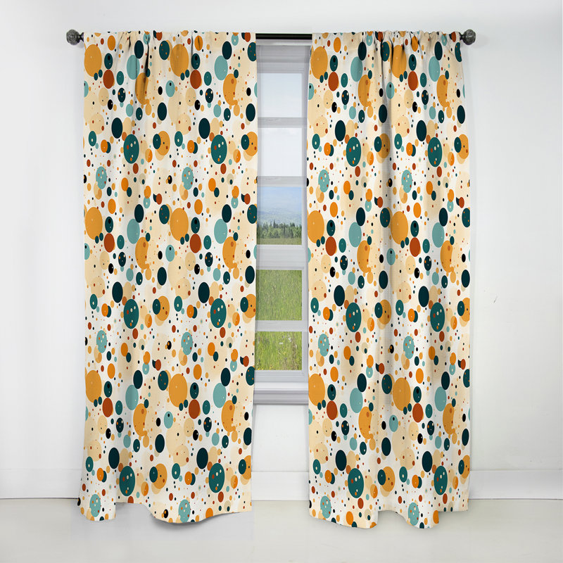Motif à pois Classic Charm - rideau abstrait - rideau occultant - 1 panneaux, L 52 po x L 84 po