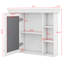 Armoire à pharmacie murale 35 po x 28 po, armoire de rangement pour salle de bain avec porte miroir et 6 tablettes ouvertes réglables-442584946