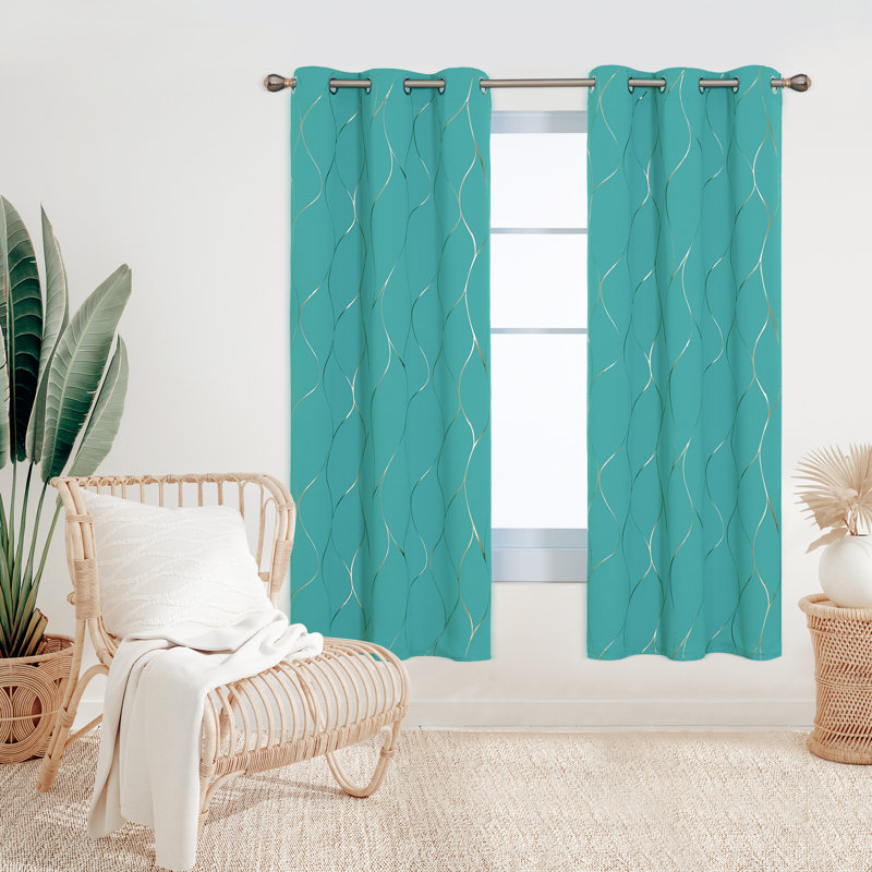 Valmar Blackout Curtain Pair, Turquoise, Width 132 x Drop 183cm