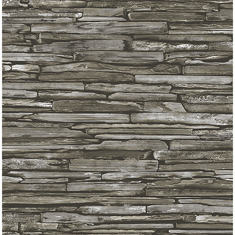 Twain Stacked Slate Industrial 2' x 20.5" Wallpaper, Green