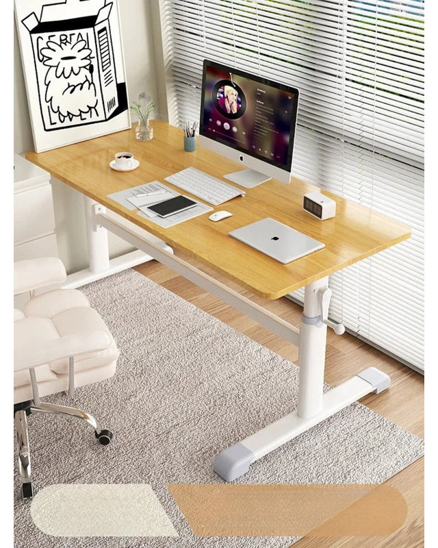 Coatsburg Rectangular Writing Desk, Natural/White, 86cm H x 100cm W x 60cm D